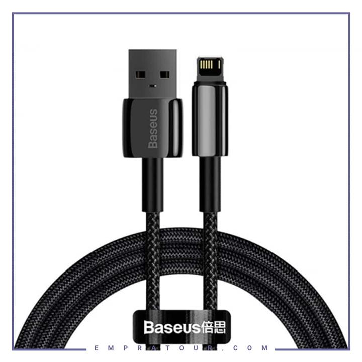 کابل لایتنینگ بیسوس Baseus Cafule Tungsten Gold iP Data Cable CALWJ-01